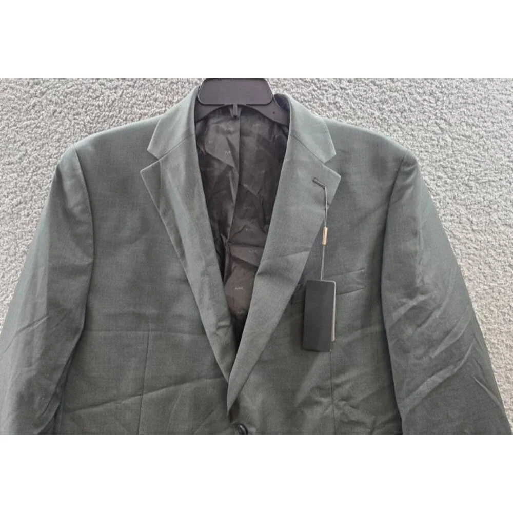 Michael Kors Classic-Fit Wool-Blend Suit Separate Jacket Men's 46R Olive L/S